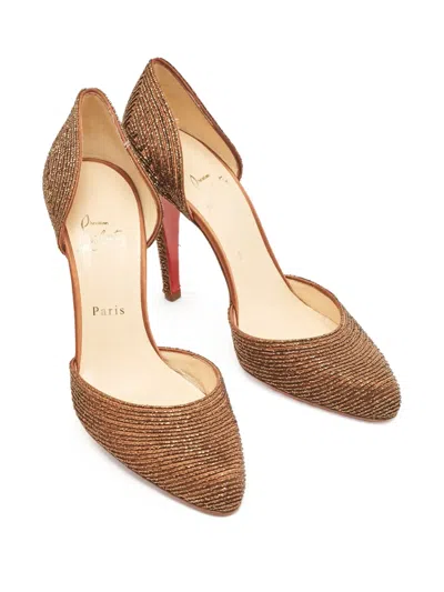 Pre-owned Christian Louboutin 115mm Labyrinth Pumps In Brown