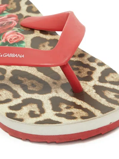 Pre-owned Dolce & Gabbana Leopard-print Flip Flops