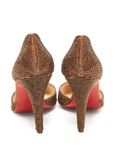 Pre-owned Christian Louboutin 115mm Labyrinth Pumps In Brown