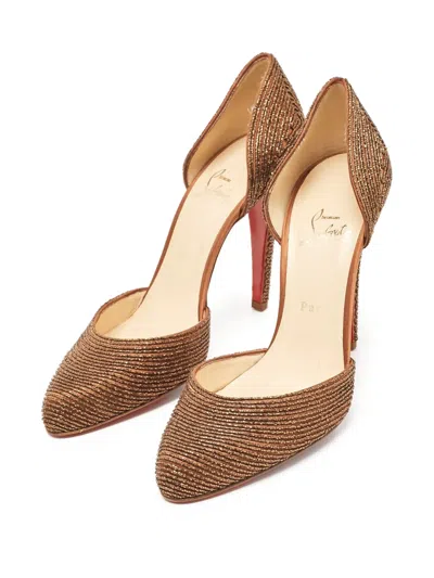 Pre-owned Christian Louboutin 115mm Labyrinth Pumps In Brown