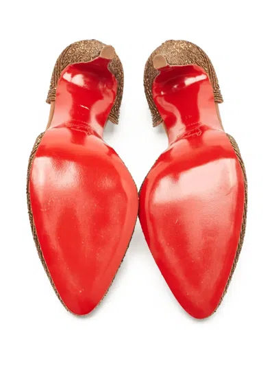 Pre-owned Christian Louboutin 115mm Labyrinth Pumps In Brown