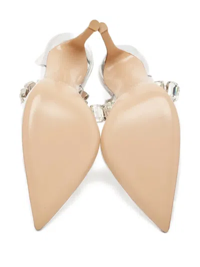 Pre-owned Gianvito Rossi  100mm Transparent Embellished Pumps In White