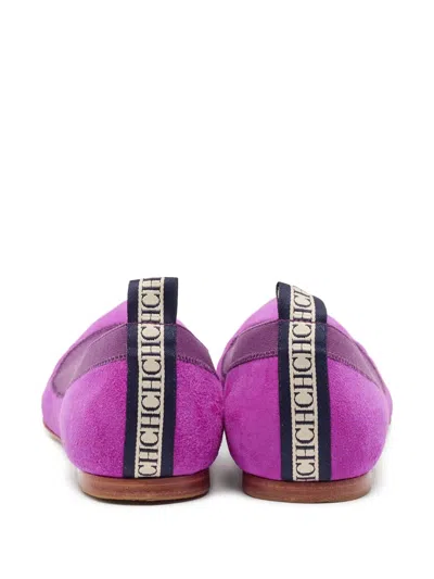 Pre-owned Carolina Herrera Vintage Pointed-toe Suede Ballet Flats