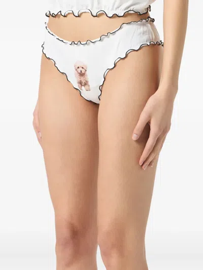 Blumarine Ruffled-trim Briefs In White