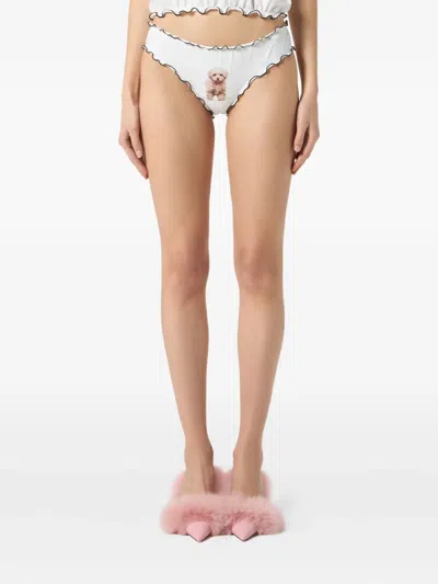 Blumarine Ruffled-trim Briefs In White