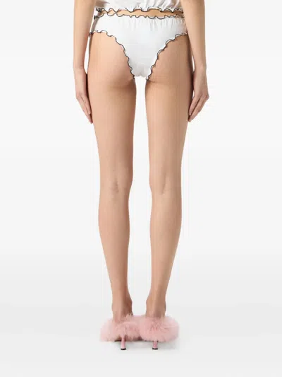 Blumarine Ruffled-trim Briefs In White