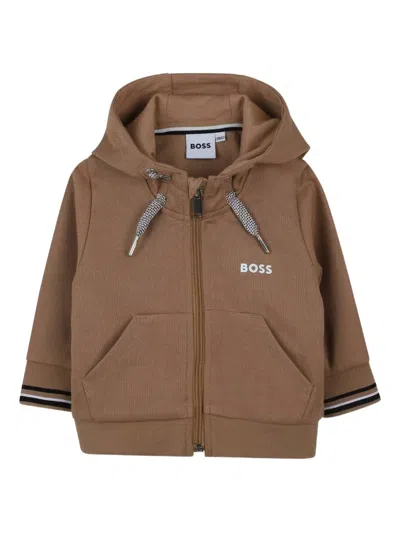 Bosswear Hooded Zip-up Tracksuit In Brown