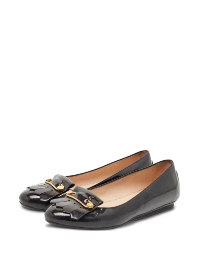 Pre-owned Tod's Vintage Patent Leather Fringe-detail Flats