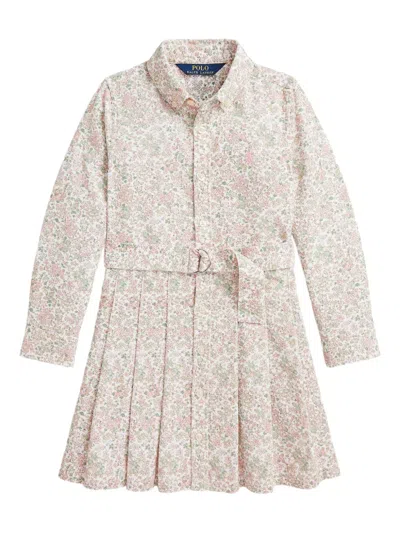 Polo Ralph Lauren Floral-print Shirt Dress In Pink