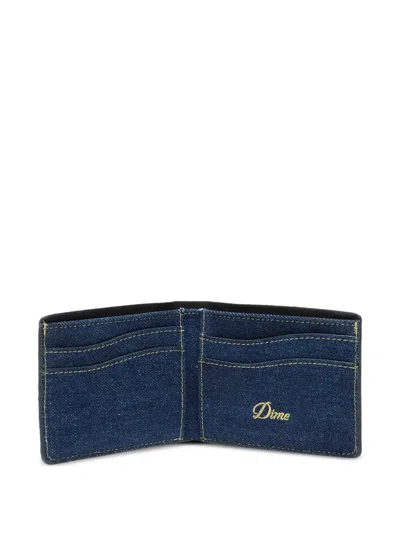 Dime Cursive Bi-fold Wallet In Blue