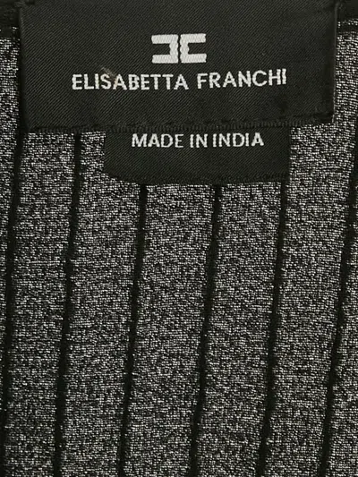 Pre-owned Elisabetta Franchi  Pinstriped Wrap Dress In Black