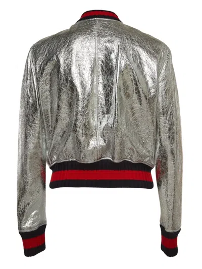 Pre-owned Gucci Metallic-effect Bomber Jacket
