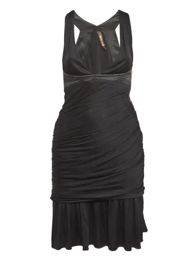 Pre-owned Roberto Cavalli Vintage Satin Ruched Dress
