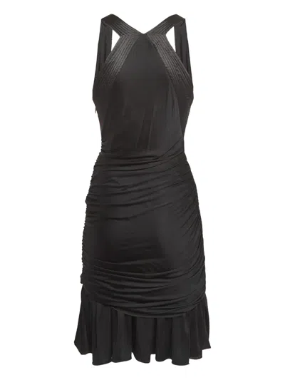 Pre-owned Roberto Cavalli Vintage Satin Ruched Dress