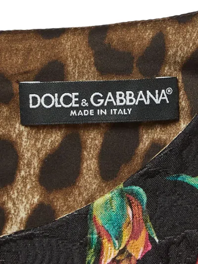 Pre-owned Dolce & Gabbana Floral Mini Dress In Black