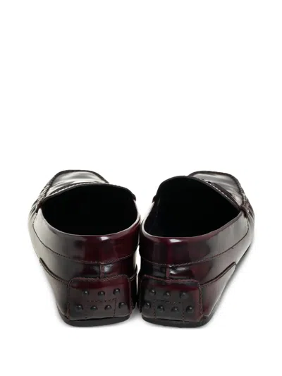 Pre-owned Tod's Vintage X Ferrari Penny-slot Loafers In Red