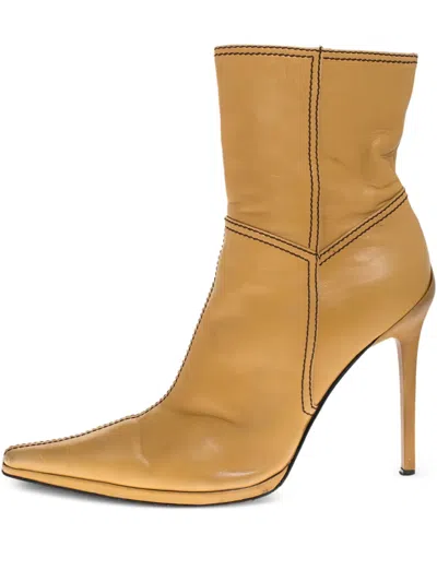 Pre-owned Casadei Vintage 105mm Leather Ankle Boots