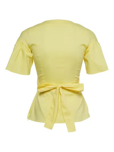 Pre-owned Elisabetta Franchi  Wrap-front Fluted-sleeve Top