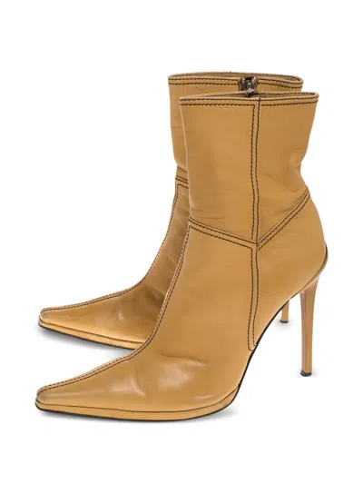 Pre-owned Casadei Vintage 105mm Leather Ankle Boots