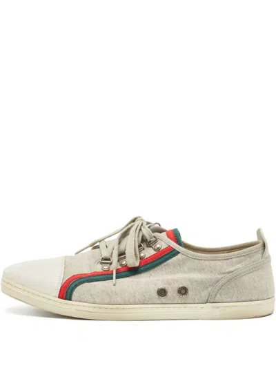 Pre-owned Gucci Panelled Sneakers In Gray