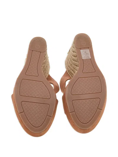 Pre-owned Tory Burch  120mm Bailey Cross-strap Wedge Espadrilles