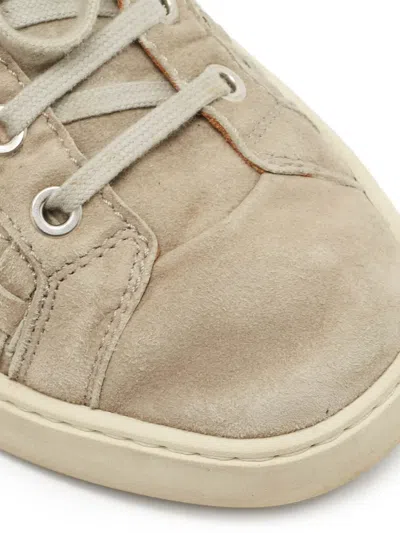 Pre-owned Santoni  Woven Lace-up Sneakers In Neutral