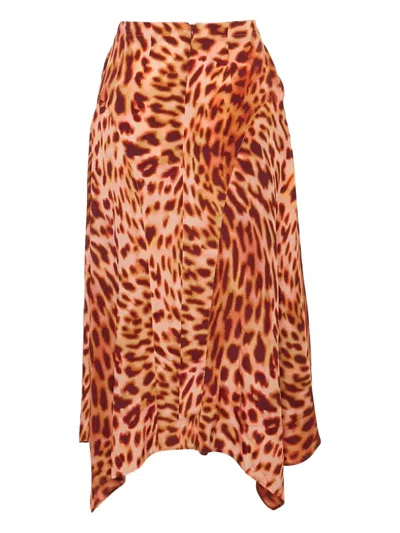 Pre-owned Stella Mccartney Leopard-print Skirt In Pink