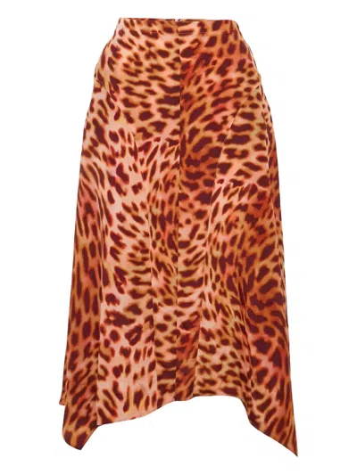 Pre-owned Stella Mccartney Leopard-print Skirt In Pink