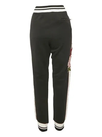 Pre-owned Dolce & Gabbana Embroidered Track Pants In Black