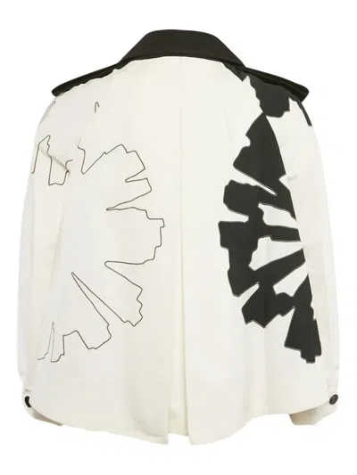 Pre-owned Gucci Floral-motif Blazer In White