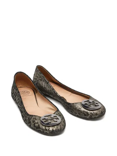Pre-owned Tory Burch  Reva Leopard-print Embellished Ballet Flats