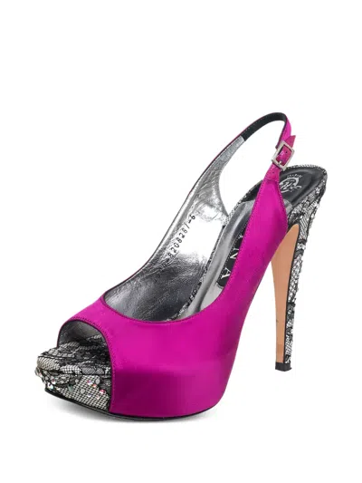 Pre-owned Gina  Satin Slingback Sandals