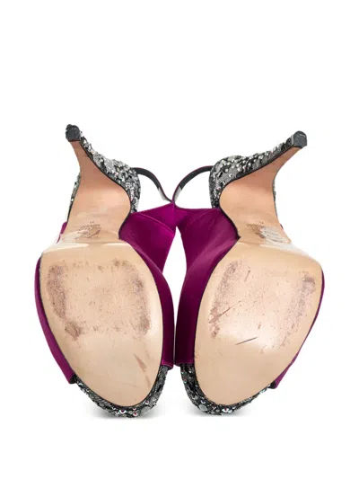Pre-owned Gina  Satin Slingback Sandals