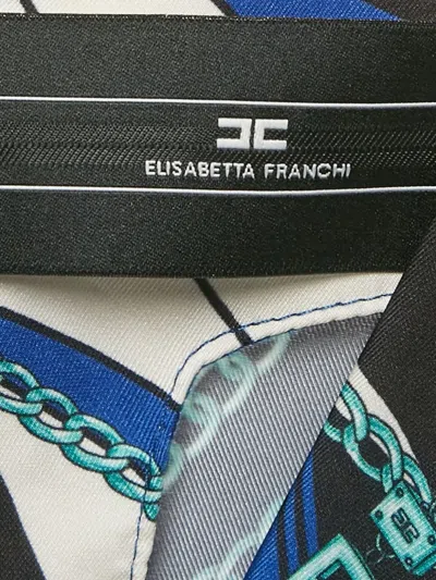 Pre-owned Elisabetta Franchi  Wave-print Wrap Midi Dress
