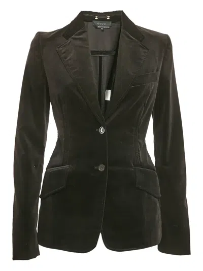 Pre-owned Gucci Velvet Single-breasted Blazer