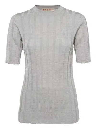 Pre-owned Marni Lurex-knit Top In Gray