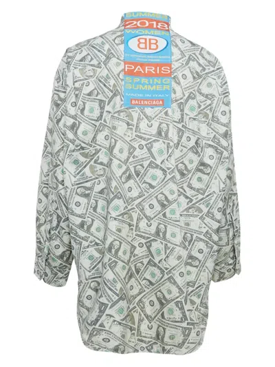 Pre-owned Balenciaga Dollar Bills-print Button-up Shirt