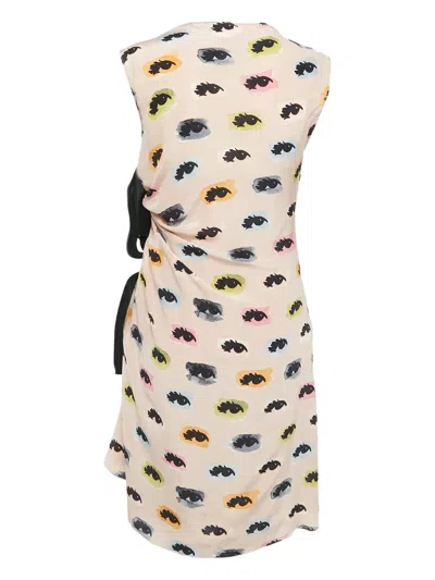 Pre-owned Moschino Ruched Eye-print Dress