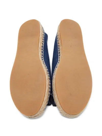 Pre-owned Ferragamo Bow-detail Denim Espadrilles In Blue
