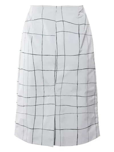Pre-owned Valentino Checked Midi Skirt