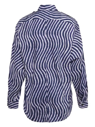 Pre-owned Dries Van Noten Wave-print Cotton Shirt