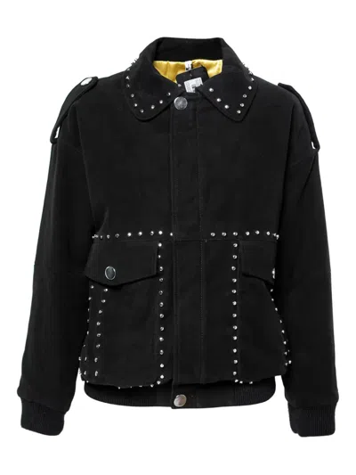 Pre-owned Faith Connexion Stud-embellished Jacket In Black