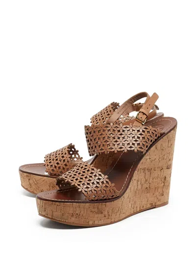 Pre-owned Tory Burch  135mm Daisy Wedged Sandals