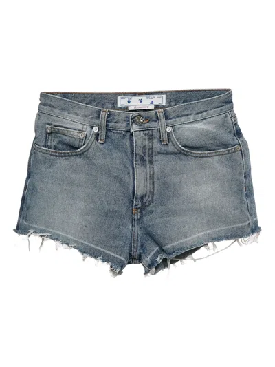 Pre-owned Off-white Distressed-effect Denim Shorts