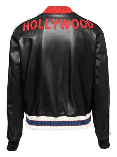 Pre-owned Gucci Leather Bomber Jacket