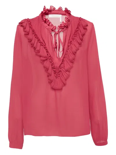 Pre-owned See By Chloé Ruffled V-neck Blouse