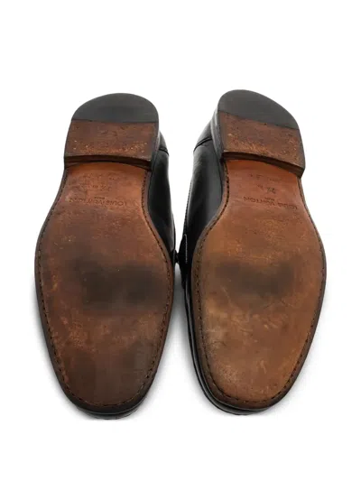 Pre-owned Louis Vuitton Santiago Loafers In Black