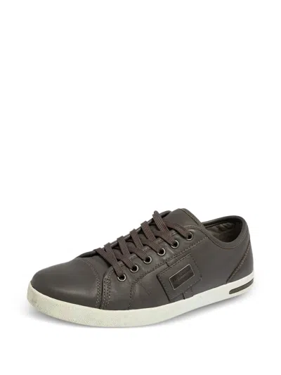 Pre-owned Dolce & Gabbana Leather Low-top Sneakers In Gray