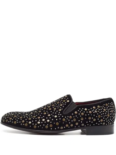 Pre-owned Dolce & Gabbana Stud-embellished Loafers In Black