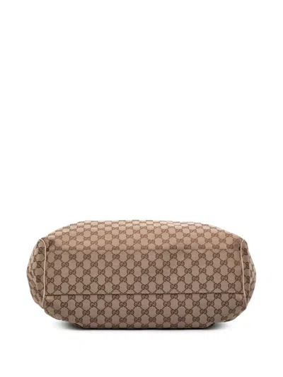 Pre-owned Gucci 2000-2015 Large Gg Canvas Sukey Tote Bag In Brown